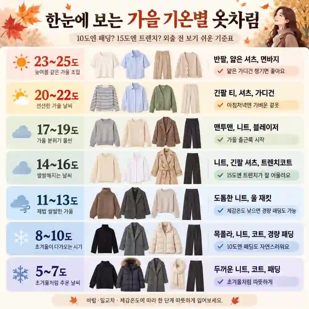 기온별 옷차림