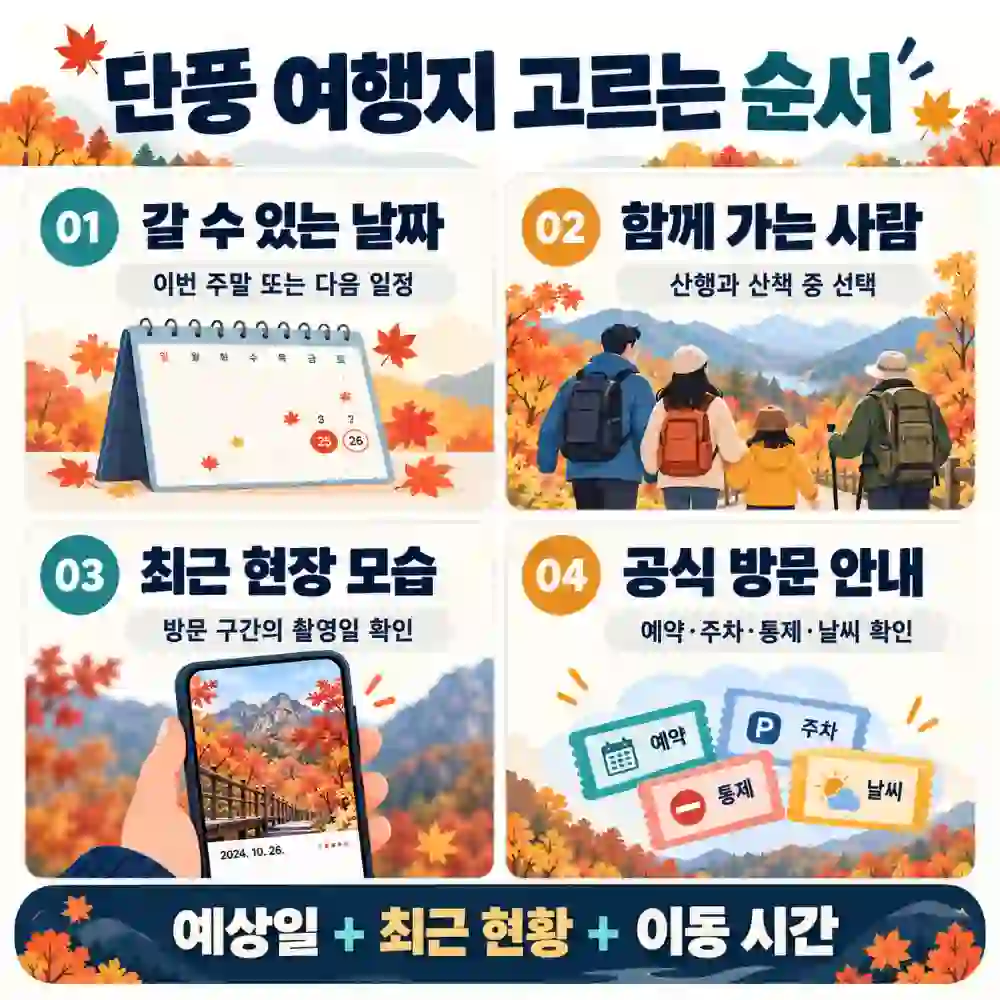단풍 여행지 고르는 순서